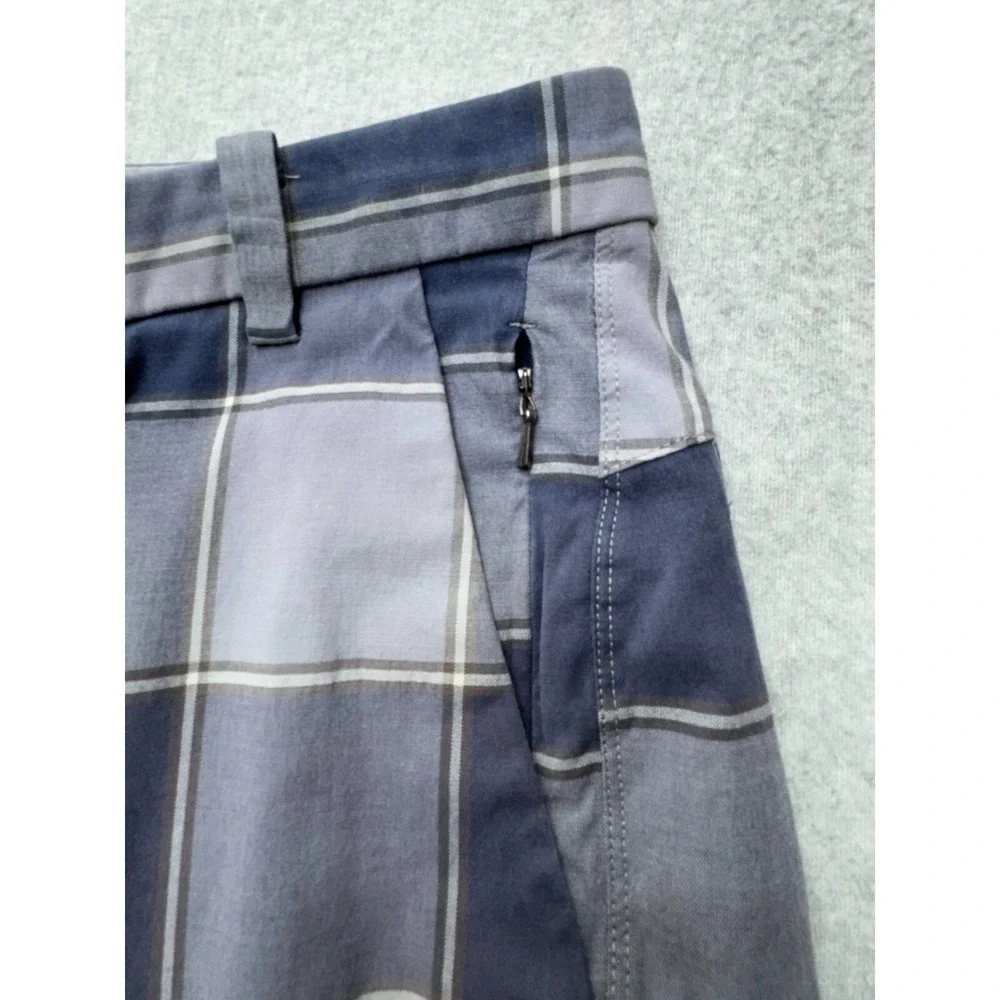 Lululemon Mens Plaid Performance Shorts *30 Navy Gray Windowpane Casual Outdoors